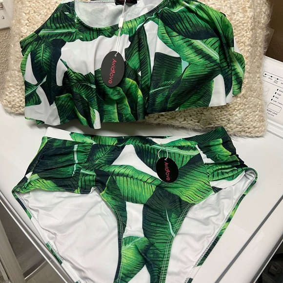 Avidlove Women Floral Tummy Control Swimsuit Two Piece High Waist Bathing Suit - Picture 9 of 14